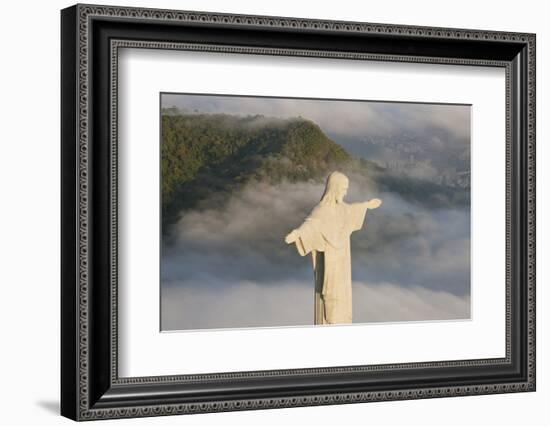 Art Deco Statue of Jesus,On Corcovado Mountain, Rio de Janeiro, Brazil-Peter Adams-Framed Photographic Print