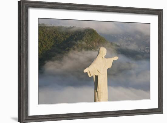 Art Deco Statue of Jesus,On Corcovado Mountain, Rio de Janeiro, Brazil-Peter Adams-Framed Photographic Print