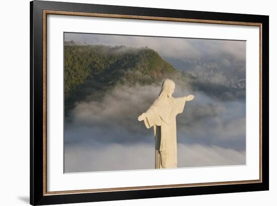 Art Deco Statue of Jesus,On Corcovado Mountain, Rio de Janeiro, Brazil-Peter Adams-Framed Photographic Print