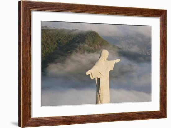 Art Deco Statue of Jesus,On Corcovado Mountain, Rio de Janeiro, Brazil-Peter Adams-Framed Photographic Print