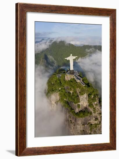 Art Deco Statue of Jesus,On Corcovado Mountain, Rio de Janeiro, Brazil-Peter Adams-Framed Photographic Print