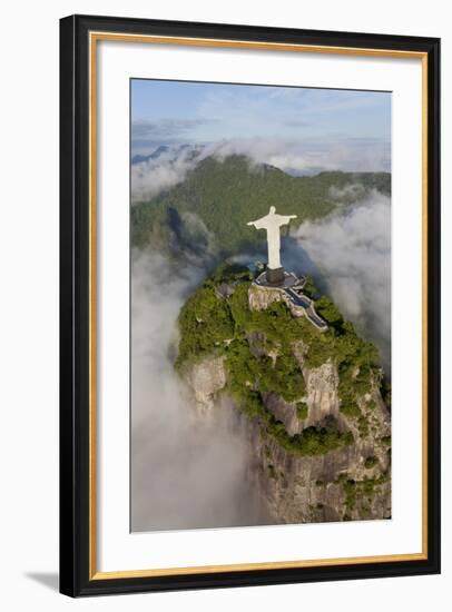 Art Deco Statue of Jesus,On Corcovado Mountain, Rio de Janeiro, Brazil-Peter Adams-Framed Photographic Print