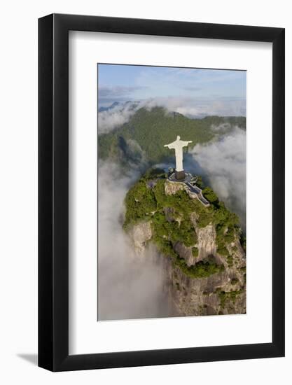 Art Deco Statue of Jesus,On Corcovado Mountain, Rio de Janeiro, Brazil-Peter Adams-Framed Photographic Print