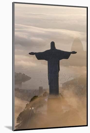 Art Deco Statue of Jesus,On Corcovado Mountain, Rio de Janeiro, Brazil-Peter Adams-Mounted Photographic Print