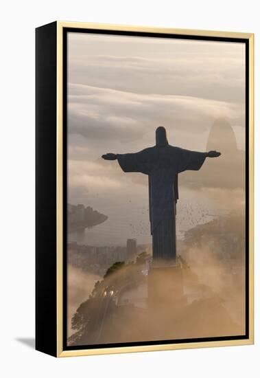 Art Deco Statue of Jesus,On Corcovado Mountain, Rio de Janeiro, Brazil-Peter Adams-Framed Premier Image Canvas