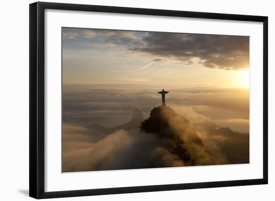 Art Deco Statue of Jesus,On Corcovado Mountain, Rio de Janeiro, Brazil-Peter Adams-Framed Photographic Print