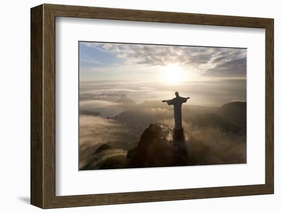 Art Deco Statue of Jesus,On Corcovado Mountain, Rio de Janeiro, Brazil-Peter Adams-Framed Photographic Print