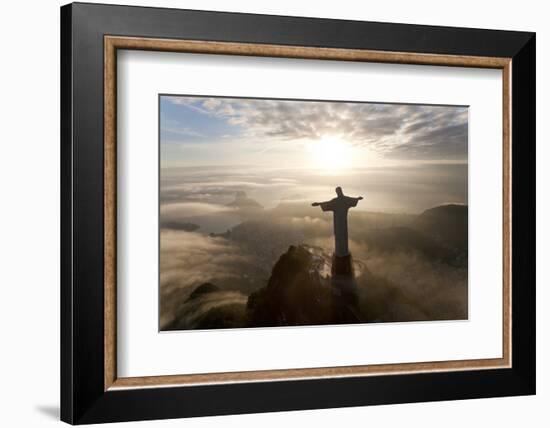 Art Deco Statue of Jesus,On Corcovado Mountain, Rio de Janeiro, Brazil-Peter Adams-Framed Photographic Print