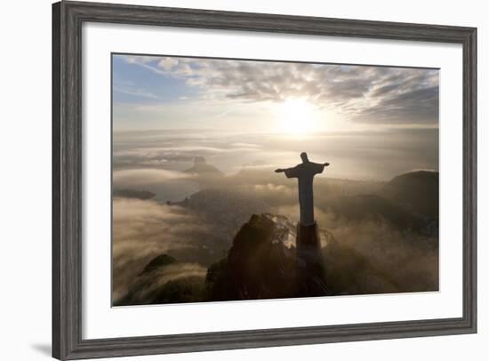 Art Deco Statue of Jesus,On Corcovado Mountain, Rio de Janeiro, Brazil-Peter Adams-Framed Photographic Print