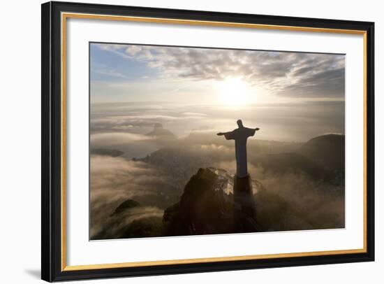 Art Deco Statue of Jesus,On Corcovado Mountain, Rio de Janeiro, Brazil-Peter Adams-Framed Photographic Print