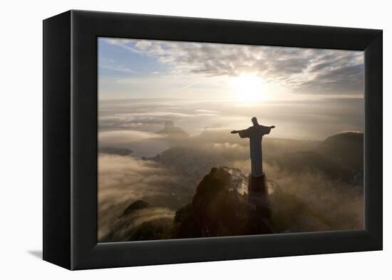 Art Deco Statue of Jesus,On Corcovado Mountain, Rio de Janeiro, Brazil-Peter Adams-Framed Premier Image Canvas