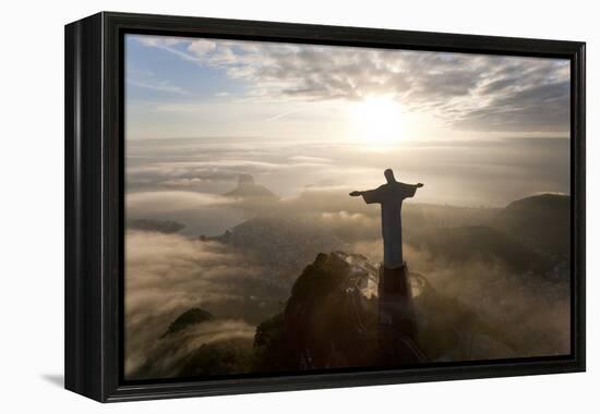 Art Deco Statue of Jesus,On Corcovado Mountain, Rio de Janeiro, Brazil-Peter Adams-Framed Premier Image Canvas