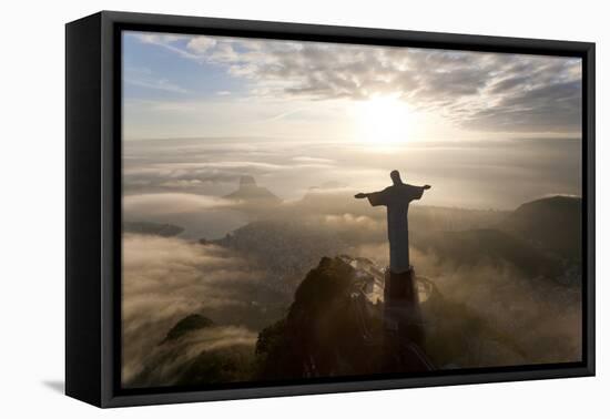 Art Deco Statue of Jesus,On Corcovado Mountain, Rio de Janeiro, Brazil-Peter Adams-Framed Premier Image Canvas