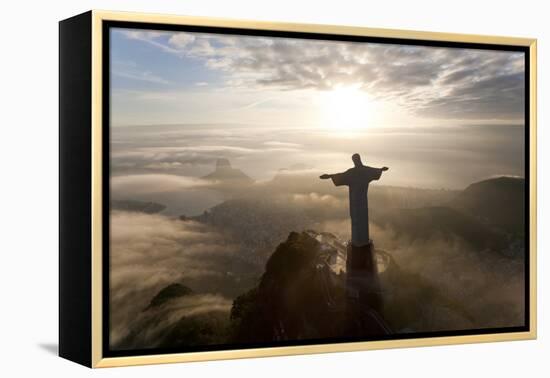 Art Deco Statue of Jesus,On Corcovado Mountain, Rio de Janeiro, Brazil-Peter Adams-Framed Premier Image Canvas