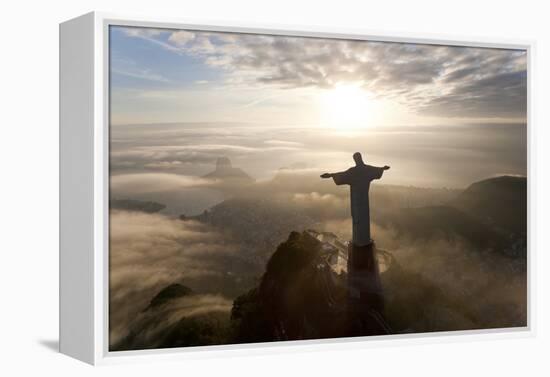 Art Deco Statue of Jesus,On Corcovado Mountain, Rio de Janeiro, Brazil-Peter Adams-Framed Premier Image Canvas
