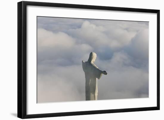 Art Deco Statue of Jesus,On Corcovado Mountain, Rio de Janeiro, Brazil-Peter Adams-Framed Photographic Print