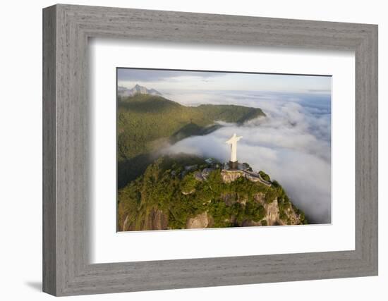 Art Deco Statue of Jesus,On Corcovado Mountain, Rio de Janeiro, Brazil-Peter Adams-Framed Photographic Print