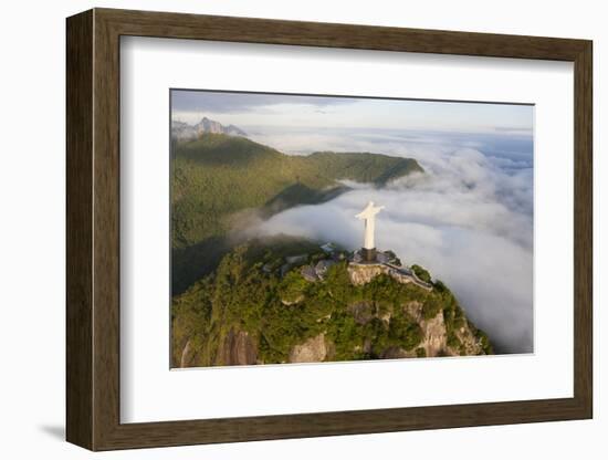 Art Deco Statue of Jesus,On Corcovado Mountain, Rio de Janeiro, Brazil-Peter Adams-Framed Photographic Print