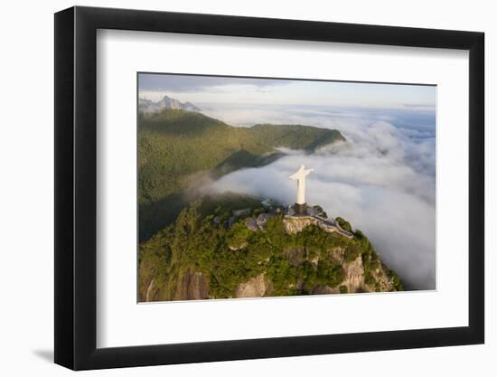 Art Deco Statue of Jesus,On Corcovado Mountain, Rio de Janeiro, Brazil-Peter Adams-Framed Photographic Print