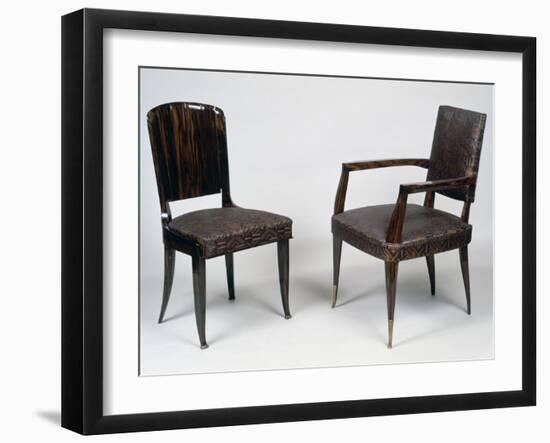 Art Deco Style Armchair and Chair, 1928-1930-Jacques-emile Ruhlmann-Framed Giclee Print