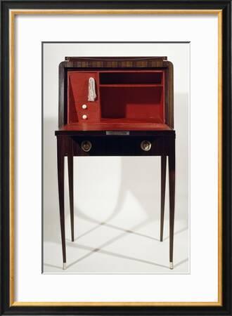 Art Deco Style Drop Leaf Desk With Long Slender Legs Macassar