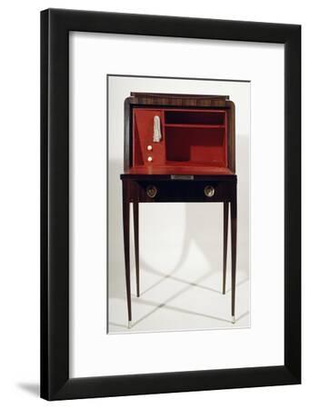 Art Deco Style Drop Leaf Desk With Long Slender Legs Macassar