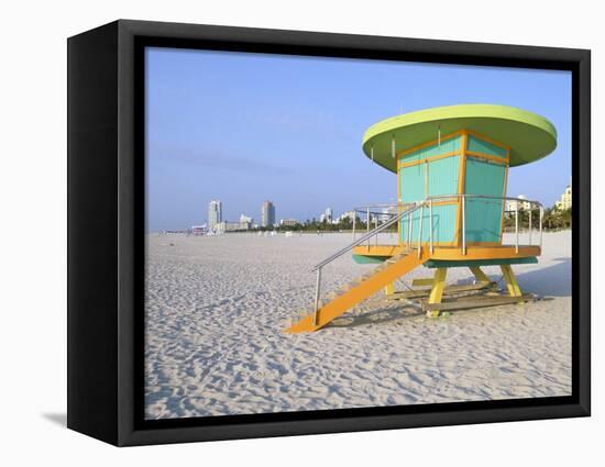 Art Deco Style Lifeguard Hut, South Beach, Miami Beach, Miami, Florida, USA-Gavin Hellier-Framed Premier Image Canvas