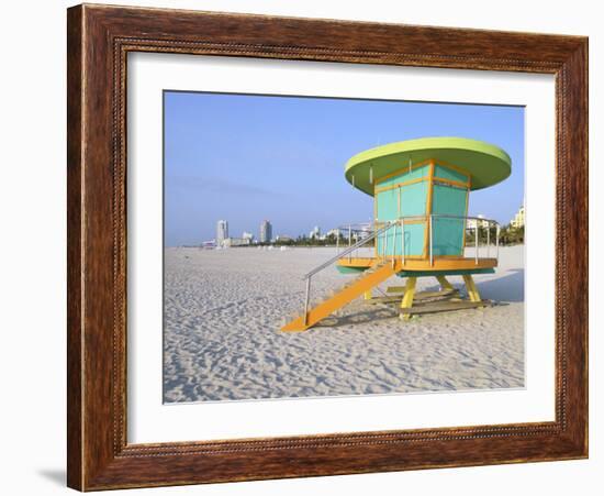 Art Deco Style Lifeguard Hut, South Beach, Miami Beach, Miami, Florida, USA-Gavin Hellier-Framed Photographic Print