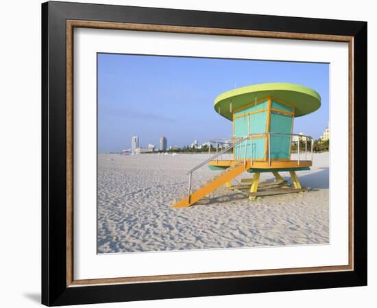 Art Deco Style Lifeguard Hut, South Beach, Miami Beach, Miami, Florida, USA-Gavin Hellier-Framed Photographic Print