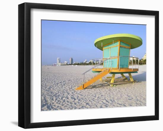 Art Deco Style Lifeguard Hut, South Beach, Miami Beach, Miami, Florida, USA-Gavin Hellier-Framed Photographic Print