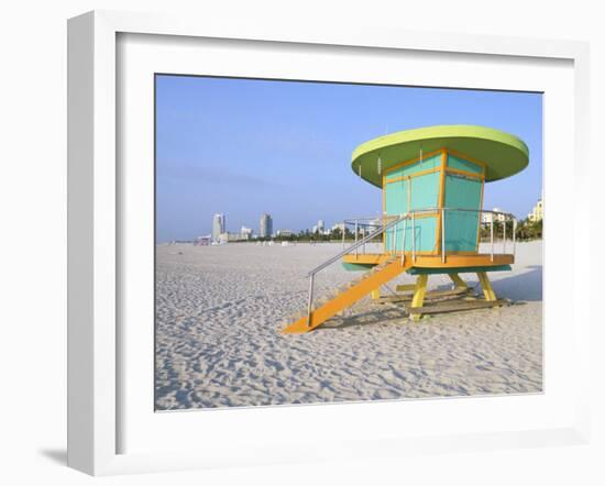 Art Deco Style Lifeguard Hut, South Beach, Miami Beach, Miami, Florida, USA-Gavin Hellier-Framed Photographic Print