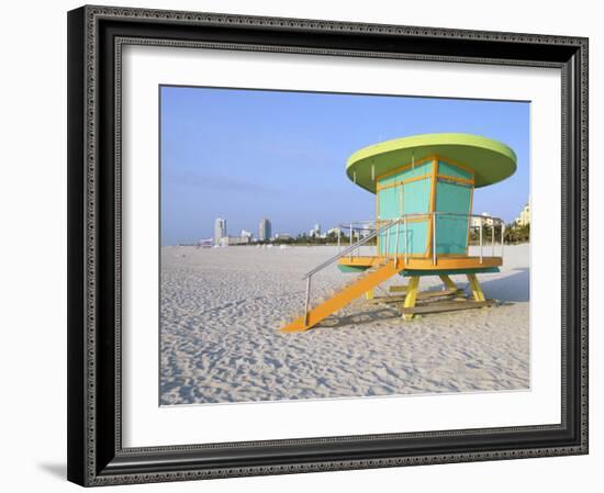 Art Deco Style Lifeguard Hut, South Beach, Miami Beach, Miami, Florida, USA-Gavin Hellier-Framed Photographic Print