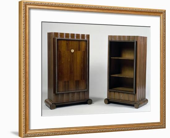 Art Deco Style Mini Bar and Bookcase, Stelcavgo Model, 1928 and 1927-Jacques-emile Ruhlmann-Framed Giclee Print