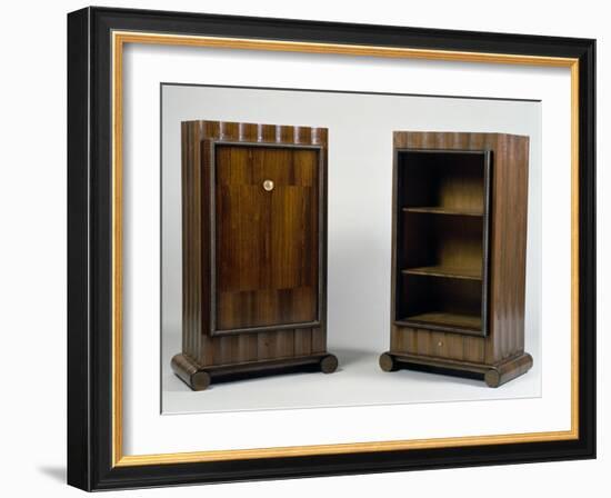 Art Deco Style Mini Bar and Bookcase, Stelcavgo Model, 1928 and 1927-Jacques-emile Ruhlmann-Framed Giclee Print