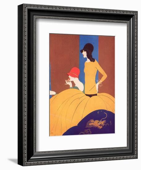 Art Deco Two Women Doing Make Up.-null-Framed Giclee Print