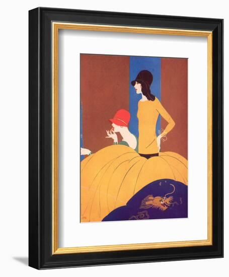 Art Deco Two Women Doing Make Up.-null-Framed Giclee Print