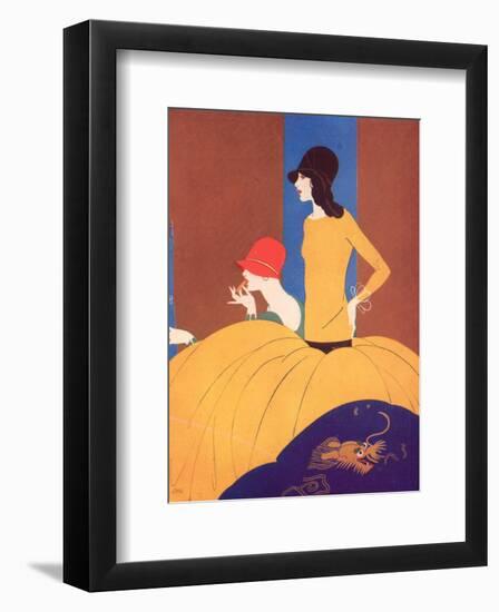 Art Deco Two Women Doing Make Up.-null-Framed Giclee Print