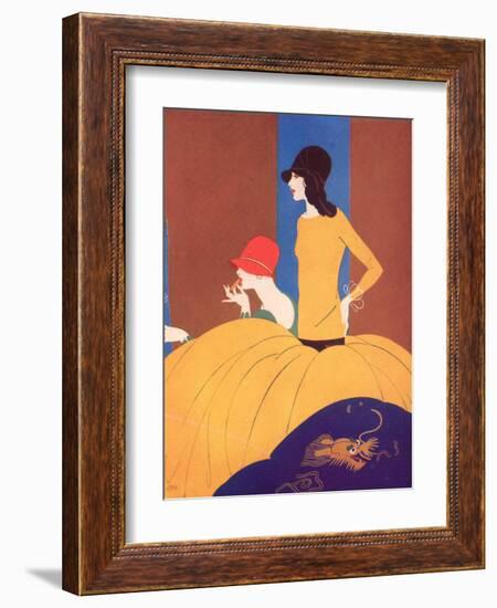 Art Deco Two Women Doing Make Up.-null-Framed Art Print