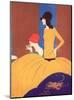Art Deco Two Women Doing Make Up.-null-Mounted Art Print