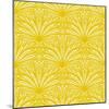 Art Deco Vector Floral Pattern in Gold and White.-tukkki-Mounted Art Print