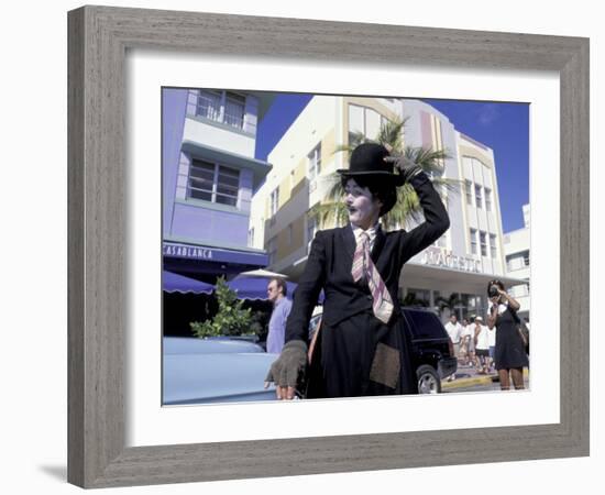 Art Deco Weekend on Ocean Drive, South Beach, Miami, Florida, USA-Robin Hill-Framed Photographic Print