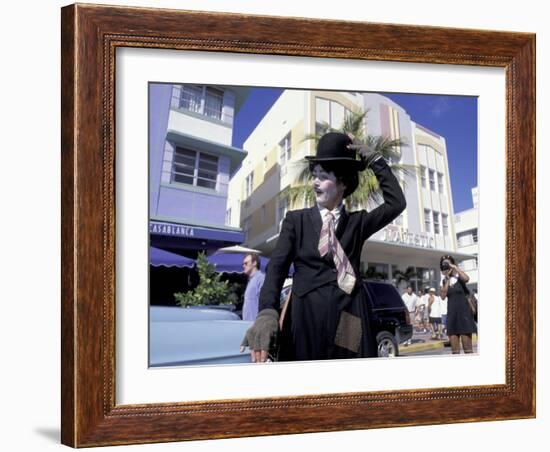 Art Deco Weekend on Ocean Drive, South Beach, Miami, Florida, USA-Robin Hill-Framed Photographic Print