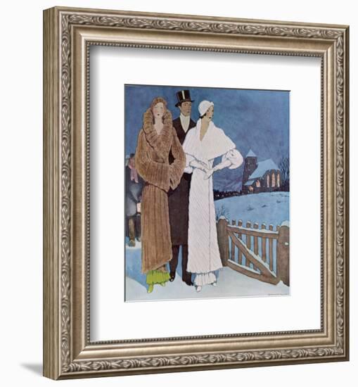 Art Deco Winter Evening-null-Framed Giclee Print