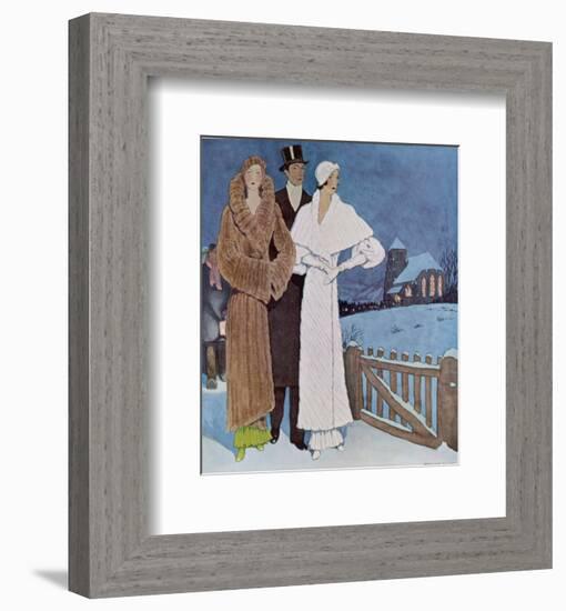 Art Deco Winter Evening-null-Framed Giclee Print