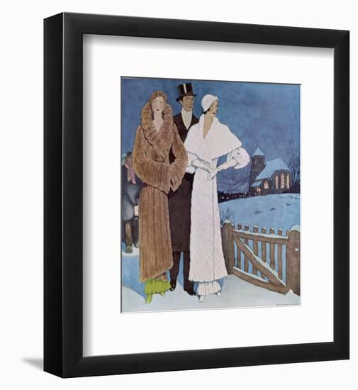 Art Deco Winter Evening-null-Framed Giclee Print