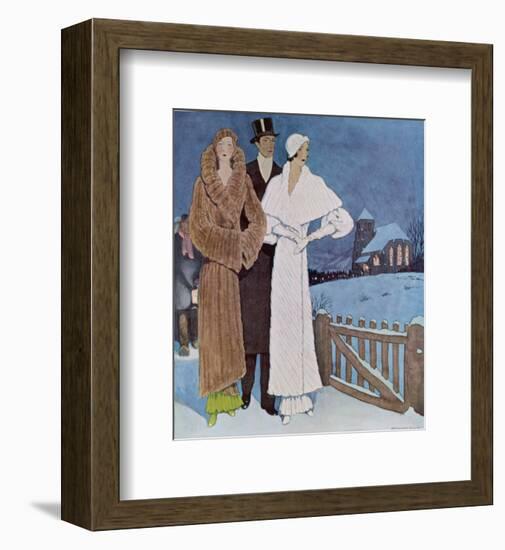 Art Deco Winter Evening-null-Framed Giclee Print