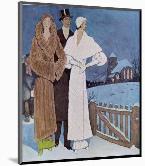 Art Deco Winter Evening-null-Mounted Giclee Print