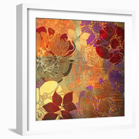 Art Floral Grunge Background Pattern. To See Similar, Please Visit My Portfolio-Irina QQQ-Framed Art Print