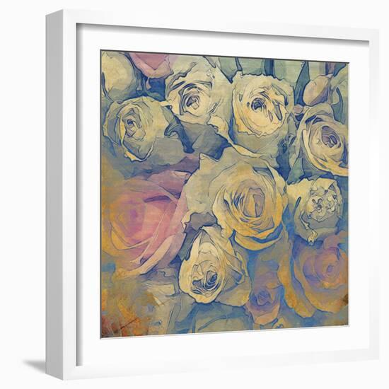 Art Floral Vintage Colorful Background. To See Similar, Please Visit My Portfolio-Irina QQQ-Framed Art Print