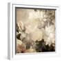 Art Floral Vintage Light Sepia Blurred Background with White Asters and Roses-Irina QQQ-Framed Art Print